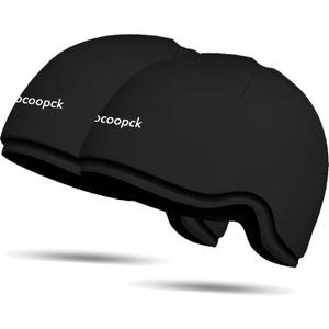 2 Packs Cold Cap for Chemotherapy Patients, Chemo Care Package for Women and Men, Migraine Ice Cap, Ice Hats for Migraines, Head Cooling Cap for HeadachCooling Hat for Stress Relief, Cold Compress (Black)