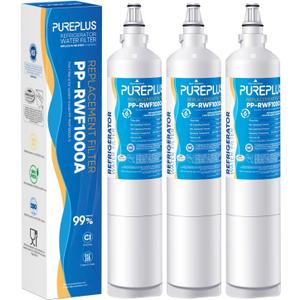 PUREPLUS 5231JA2006A 9990 Replacement for LG LT600P, kenmore 9990, 5231JA2006B, KENMORECLEAR 46-9990, R-9990, FML-2, RWF1000A, LSC27931ST, LFX25960ST Refrigerator Water Filter, 3Pack