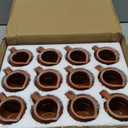 Gejoy Pack of 3oz Cantaritos De Barro Mexican Cups Mini Terracotta Clay Mugs with Handles Artisan Made Coffee Cocktail Tea Mugs for Tequila, Margaritas, Mojitos Drinks Souvenirs(24 Pcs,Classic)