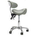 Saddle Stool with Wheels, 3-Way Function Rolling Stool with Back Support, Ergonomic Stool Saddle Stool for Hair Stylist for Dentist Salon Tattoo(Grey)