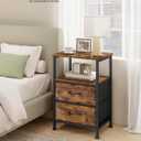 SONGMICS Nightstand, Bed Side Table, End Table with 2 Drawers | 1 Open Shelf, Industrial, Rustic Brown, BELLAH Collection ULGS052K101S