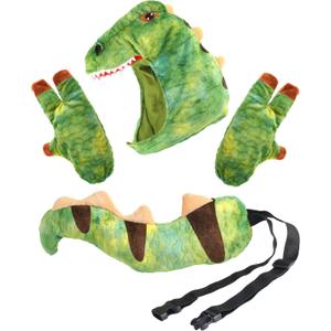 Roicaholy Dinosaur Tail Hat and Paw Gloves Set, Dragon Crocodile Costume Accessories Halloween Dress Up Cosplay Dino Theme Party Favor