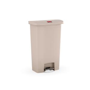 Rubbermaid Commercial Products STREAMLINE Plastic Front Step Step-On-Trash/Garbage Can/Bin 18 GAL Beige for Doctor's Office/Hospitals/Healthcare
