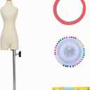 Female Dress Form MannequinNot Adult Full Size  Miniature Sewing Mini Trouser Dress Form Straightly Into Body Inside, Fully Pinnable Dressmaker Dummy (Split Leg Beige, 1/4)