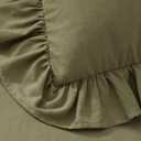 Kevin Textile 12x24 Inch Long Lumbar Pillow Cover 1 Pack 100% Cotton Lace Ruffles Scalloped Decorative Rectangle Cushion Case Soft Pillow for Bedding Couch Sofa, Olive Green