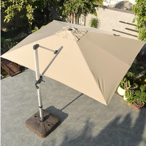 LKINBO 10x13 FT Rectangle Cantilever Umbrella with Cross Base, Heavy Duty Large Patio Umbrella 360 Degree Rotation Outdoor Offset Umbrella with Easy Tilt & Crank for Pool Deck Backyard