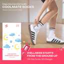 2 x COOLMATE Pilates Socks with Grips for Women, Yoga Socks, Crew Non Slip Women for Barre, Pilates Gifts for Women