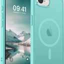 SUPFINE Magnetic for iPhone 16e Case 2025 (Compatible with MagSafe)(Military Grade Drop Protection) Slim Translucent Matte Shockproof with Anti-Fingerprint Phone Case,Blue Green