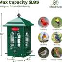 Kingsyard Squirrel Proof Bird Feeders for Outdoors with Weight-Activated Perches, 5 Lbs Capacity Large Metal Bird Feeder House for Small Wildbirds Cardinal Finch Bluebird, Weatherproof, Green
