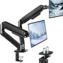 monTEK Dual Monitor Stand for Desk, 17-32 Inch Mechanical Spring Dual Arm, Heavy Duty Steel Adjustable Monitor Mount, Full Motion VESA 75x75/100x100, C-Clamp & Grommet, Holds Up to 20 lbs Each