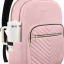 LOVEVOOK Laptop Backpack for Women with Giant Tumbler Holder 15.6 inch,Designer Travel Backpack Laptop Bag College Backpack,Quilted Work Nurse Teacher Backpack Purse Computer Bag Casual Daypack, Pink