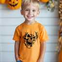Halloween Shirts for Kids Toddler Boys Girls Pumpkin Shirts Ghost T-Shirts Clothes Short Sleeve Cotton Tee 2-8T (Orange)