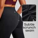 Heathyoga Scrunch Butt Lifting Leggings with Pockets for Women Tummy Control Compression Leggings No Front Seam Yoga Pants (Black, L)