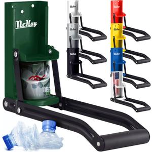 McKay 16 Oz. and 12 Oz. Metal Can Crusher, Heavy-Duty Wall-Mounted Smasher for Aluminum Seltzer, Soda, Beer Cans and Bottles for Recycling - Hunter Green
