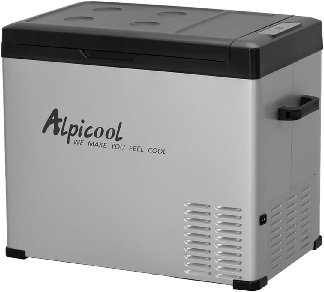 Alpicool C50 Portable Car Freezer, 12 Volt Refrigerator, 47 Quart Fast Cooling 12V Car Fridge, Car Cooler for RV, Truck, Camping, Outdoor -12/24V DC and 100-240V AC