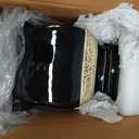 Urn for Ashes Adult Male & Female, Cremation Urns for Human Ashes Adult Man & Women, Funeral Cremation Urns for Burial, Decorative Square Urns for Men, Black and Gold Urns - Large
