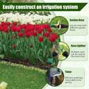 Flat Soaker Hose 100ft, Garden Hose with Heavy Duty Double Layer Design, Drip Irrigation Hose Saves 80% Water, Leak Proof Sprinkler Hose for Garden, Lawn, Vegetable plot (50ft x 2)