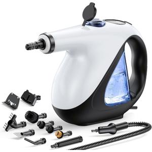 Handheld Steam Cleaner for Home 3s Instant Heat-Up No Need to Wait, Upgrade 2 LB Light Weight Easy Refill Portable Steamer Cleaner for Furniture Couch Grout Walls Kitchenware (White)