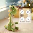 TUMAMA Dinosaur Dancing Interactive Baby Toy, Mimicking Twisted Electronic Soft Plush Toy with Talking Recording Repeat Talking, Talking Dinosaur Toys for Girls and Boys