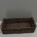 Round Paper Rope Storage Basket Wicker for Organizing with Handle, Decorative Bins Countertop Toilet Paper for Tank Top Small Set, Brown