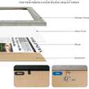 Hongkee 11x22 Newspaper Frame 2 Packs, Real Glass and Grey Wood Frame, Display Panoramic 11 x 22 Magazine Frames - Horizontal or Vertical Wall Mounting
