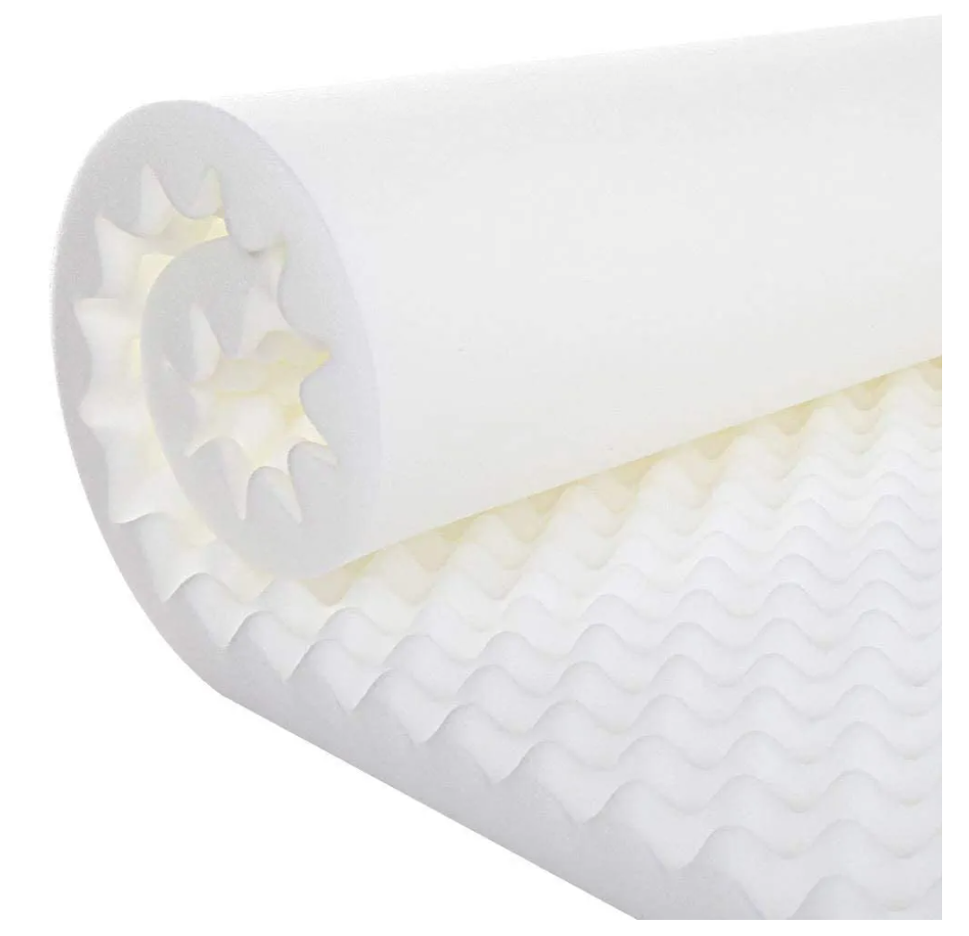 Gilbin Foam Mattress Topper, Egg Crate Foam Pad, Mattress Topper Convoluted Cot Size