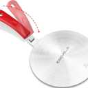 7.9 inch Heat Diffuser for Gas Stove, Stainless Steel Induction Adapter Plate, Converter Disk for Induction Cooking Plate with Detachable Handle, Red