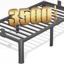 FUIOBYVV 18 Inch Twin Bed Frame with Rounded Corner and Headboard Hole Mattress Retainers 3500 LBS Metal Heavy Duty Steel Slats Support No Box Spring Needed Platform Noise Free Easy Assembly