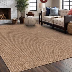 Easy Jute Rug 4x6 Indoor Outdoor Natural Rugs Solid Fiber Rug Woven Area Rug Boho Easy Clean Inside Carpet for Living Room Bedroom Dining Room Hallway or Outdoor Patio Porch (4 X 6 Natural)