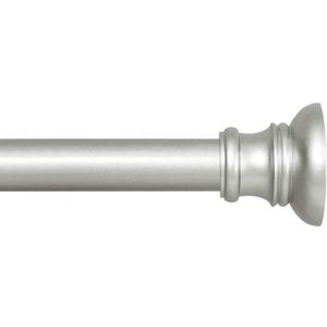 Kenney Nicholas Twist & Fit No Tools Tension Curtain Rod, 28 to 48 Inch Brushed Nickel Silver Extendable Rod, Easy Install