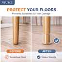 32 Pcs VIUME Chair Leg Floor Protectors for Hardwood Floors Silicone Covers to Protect Wood Tile Floors Scratches Felt Pads Furniture Leg Caps Reduce Noise (Fit:1.3"-2")