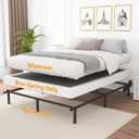Low Profile Box Spring Queen Size 4 Inch, 3000lbs Heavy Duty Queen Box Spring Bed Base Metal Mattress Foundation, Easy Assembly, Noise Free