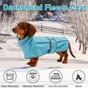 Warm Fleece Dachshund Coats, Dachshund Sweater, Miniature Dachshund Sausage Dog Clothes Jacket, Wiener Corgi Pullover with Adjustable Bands (Light Blue, M)