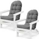 Adirondack Chair Cushion Set of 2 Thick Indoor/Outdoor Rocking Chair Cushion with Elastic PP Cotton Water-Resistant Patio Furniture Cushions High Back Seat Pads for Porch Yard Lawn Chairs 44x19x4