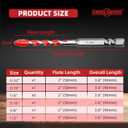 ANGELSWORD 10 PCS Eccentric Masonry Drill Bit Set, Hex Shank, Concrete Drill Bit Set, 5/32"- 1/2", for Glass/Brick/Concrete/Stainless Steel/Iron/Wood/Tile/Marble