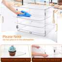 Pastry Display Case, Bakery Display Case - 3 Tier Acrylic Clear Bread Storage Box Countertop for Pastry Desserts Food Cookie with Rear Door Access & Removable Shelves, 20.86 x 17.3 x 16.5 inch