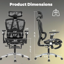 Ergonomic Mesh Office Chair with 6D Armrests, High Back Mesh Gaming Chair with Lumbar Support, Adjustable Seat Depth, 3D Headrest, Footrest for Big & Tall (Black)