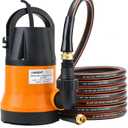 Sump Pump Submersible with 25 Ft. Garden Hose, 3/4HP