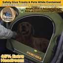 PAWZIDEA Portable Dog Crate for Car Travel, Collapsible Pet Travel Crates for Medium & Large Dogs Up to 80lbs, Enclosed Soft-Sided Car Kennel Carrier for Backseat, Secures w/Seatbelt & Headrest Strap