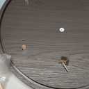 LINSY Round Fluted Nightstand, Mid Century Modern Tall Side Table with Storage, End Table with Sliding Tambour Doors, Adjustable Shelf, Small Wood Bedside Table for Bedroom, Walnut