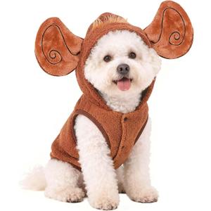FLAdorepet Halloween Dog Monkey Costume for Small Dogs,Winter Warm Pet Coat Funny Cat Clothes Hoodie for Bulldog Chihuahua Yorkie (Large) (Large(Bust 20.4"|11-16LBS))