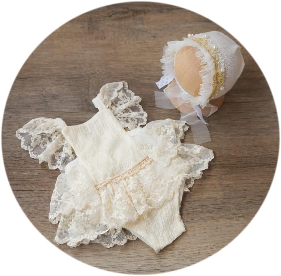 Zeroest Baby Photography Lace Outfits & Props | Newborn Girl Photo Shoot Set with Romper, Headbands | Infant Photoshoot
