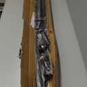 Tension Curtain Rod 51-126 Inch, Long Curtain Rod No Drilling for Window or Bathroom, Outdoor Curtain Rods for Patio Tension Rods, Easy to Install, Never Rust, Rod Diameter 1.26 Inches - Black