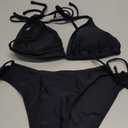 OZICERD 2 Piece Bikini Sets for Women Halter Triangle Bikini Tops Brazilian String Swimsuit Full Coverage Bottom Bathing Suit (Medium)