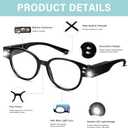 Reading Glasses with Lights Bright LED Readers Magnifying Glasses with Lights Reading Glasses with LED Light Blue Light Blocking Glasses Lighted Magnifier Nighttime Reader Lighted Eye Glasses(+100)