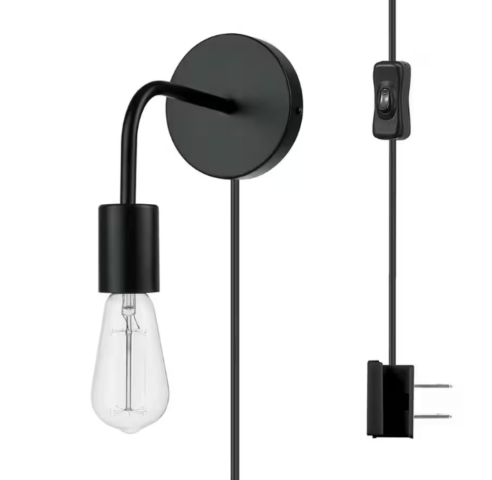 Globe Holden PlugIn Wall Sconce 2 In 1