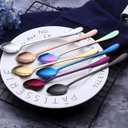 dhrbsx Long-Handled ice Tea Spoon, Cocktail stir Spoons, Stainless Steel Coffee Spoons, ice Cream Scoop Set of 8 (pointed, Silver)