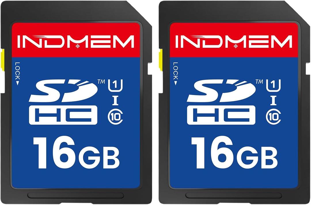 16GB SD Card, 2 Pack SDHC Flash Memory Cards UHS-I U1 Class 10 High-Speed Full HD Video Compatible with Digital Point-and-Shoot Cameras, HD Camcorders, DSLR and PC, 16GB(2pc)