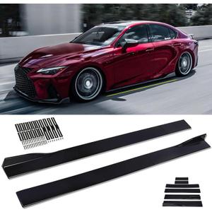 JMTBNO 2M/78.7'' Universal Black Side Skirts Rocker Extension Panel Body Kit Lip Splitters Winglet Splitters Lip 6pcs Compatible with Honda Accord Civic Subaru Mazda Ford Nissan Altima
