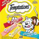 Temptations Creamy Puree Squeezable Lickable Cat Treats, Wet Cat Treats with Beef, Salmon, Chicken, and Tuna Variety Pack, 0.42 oz. Tubes, 48 Count